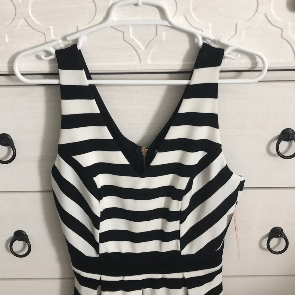 Black and white stripped dress